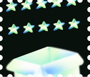 Stamp showing a row of stars above a ballot box
